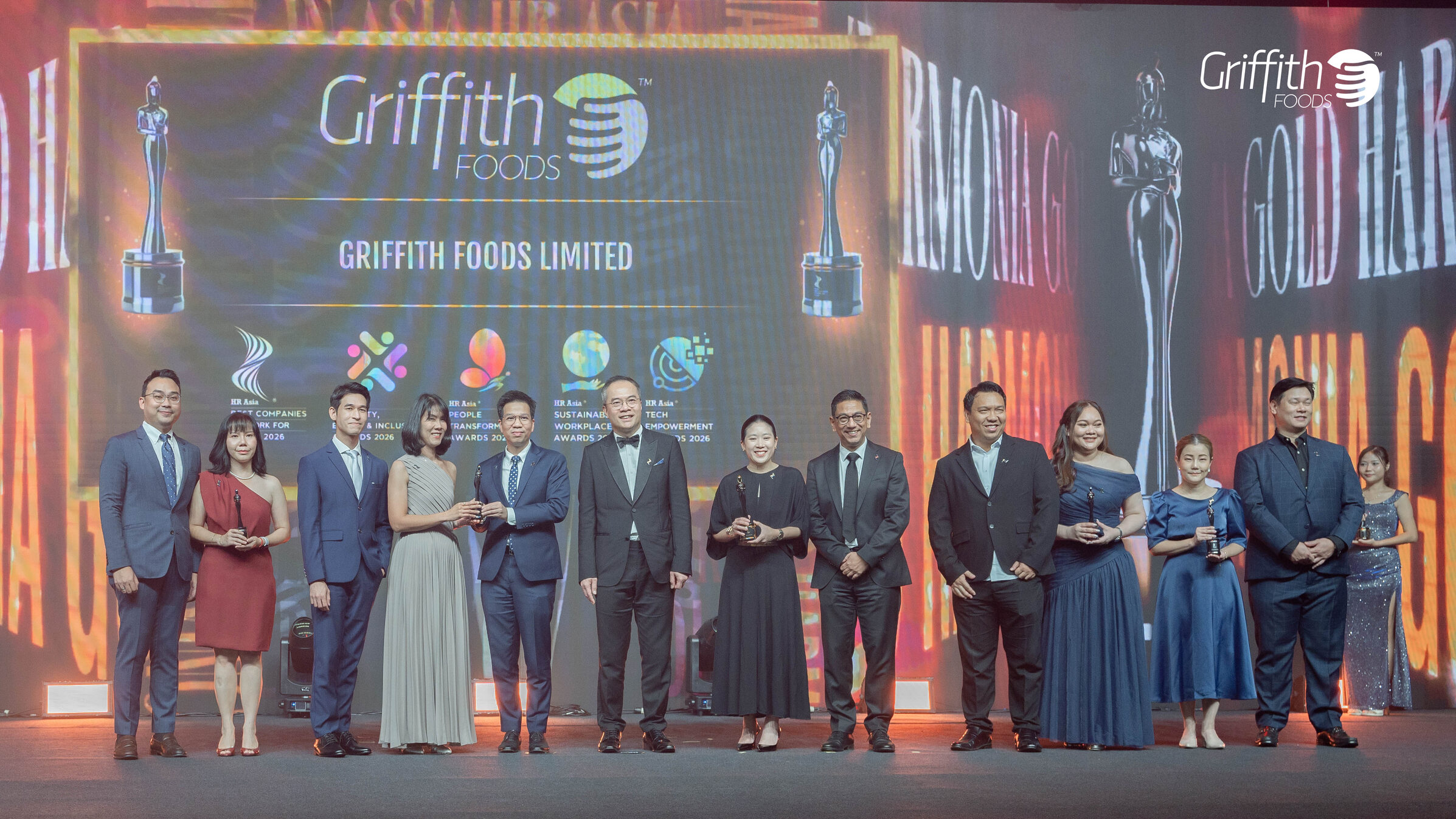 กริฟฟิทท์ ฟู้ดส์ คว้า 5 รางวัลจาก HR Asia Awards 2026